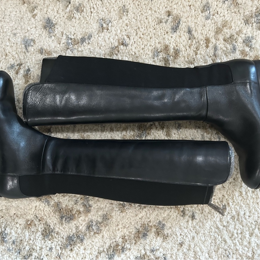 Enzo Angiolini Black Over the Knee Boots Streamlined Silhouette